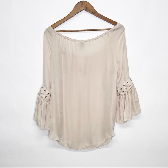 Haute Hippie Pink Peasant Top with Eyelets Medium - Picture 3 of 11